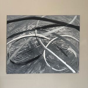 Abstract Gray and Black Wall Art